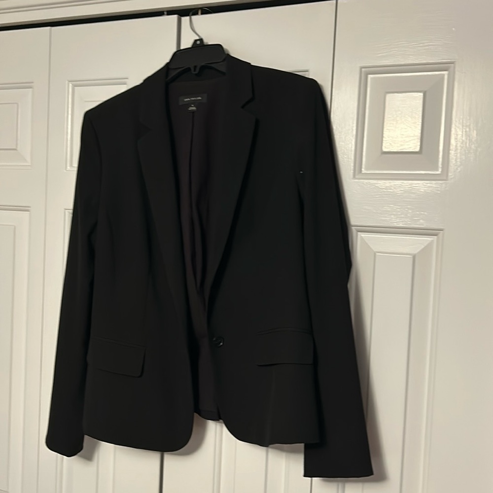 Two button black blazer. Great to layer over blouses or sweaters.